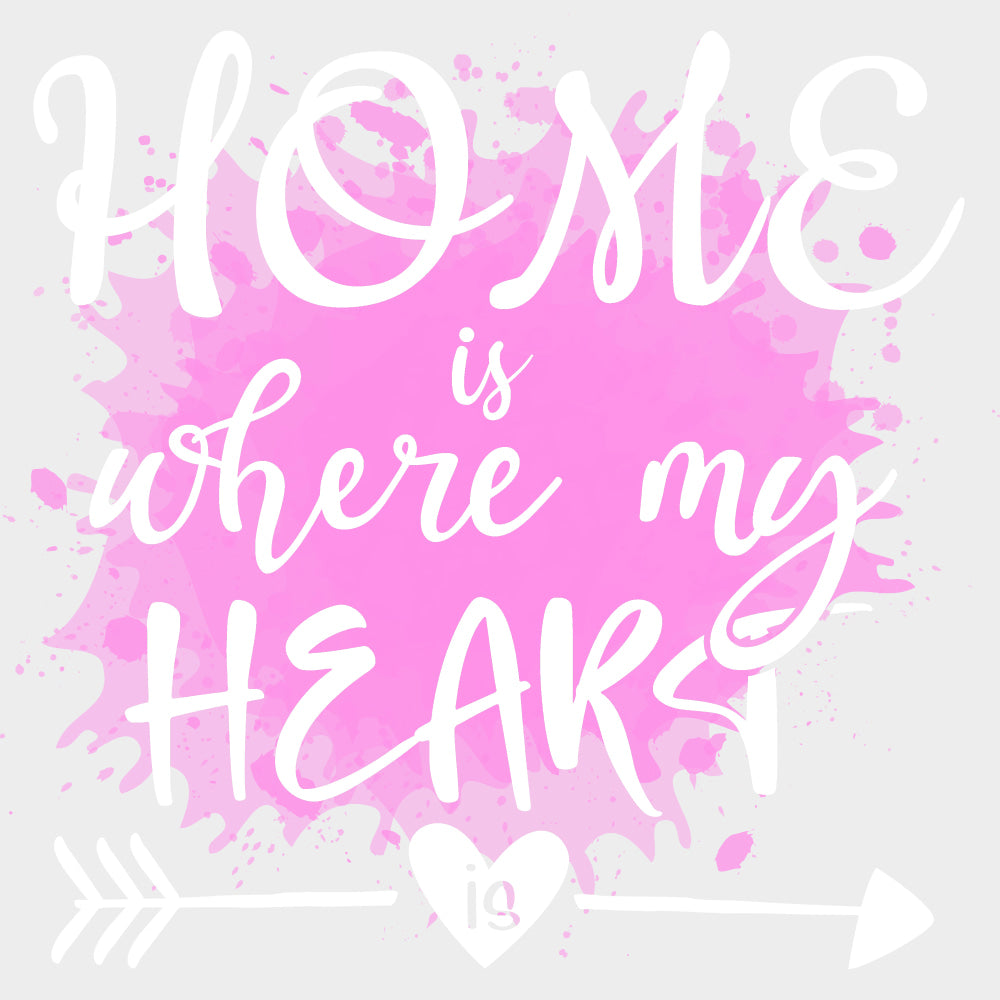 Home Is Where My Heart Is Purple Design - Family DTF Transfers Adult Unisex - S & M (10’’) / Light Color Design (See