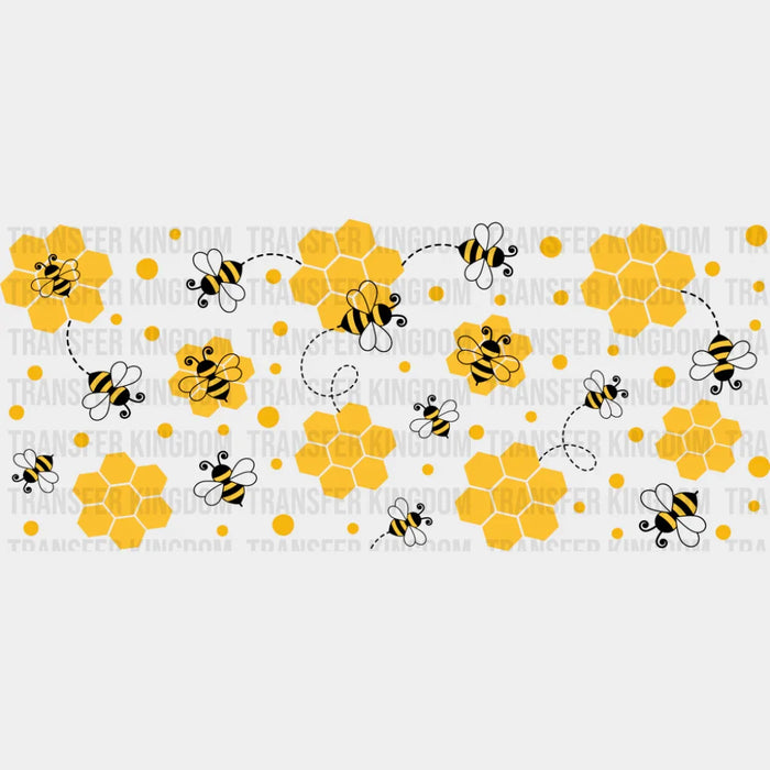 Honeycomb & Bees - General Cup Wrap UV Sticker Permanent UV DTF Decal