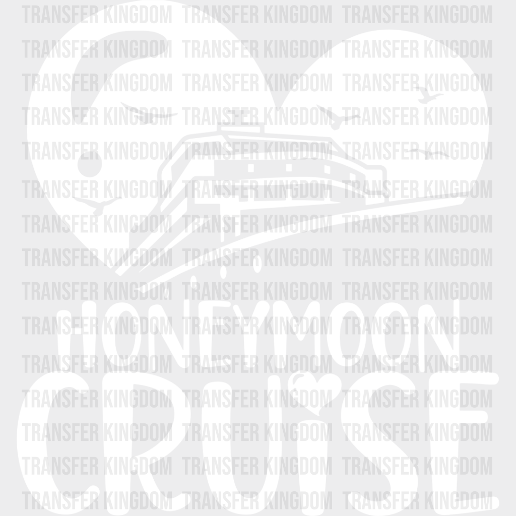 Honeymoon Cruise Heart Design - Iron On Dtf Transfer Unisex S & M (10’’) / Light Color See Imaging