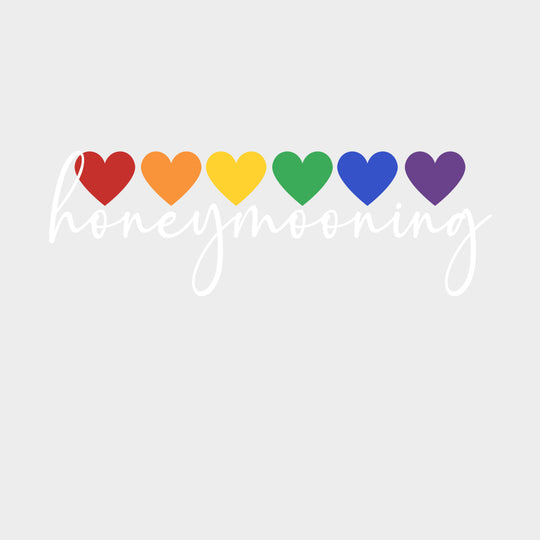 Honeymooning Rainbow Hearts - Honeymoon DTF Transfers Adult Unisex - S & M (10’’) / Light Color Design (See Imaging)
