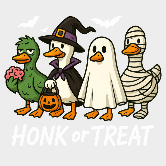 Honk Or Treat Black And White Halloween DTF Transfer Adult Unisex S & M (10’’) / Light Color Design (See Imaging)