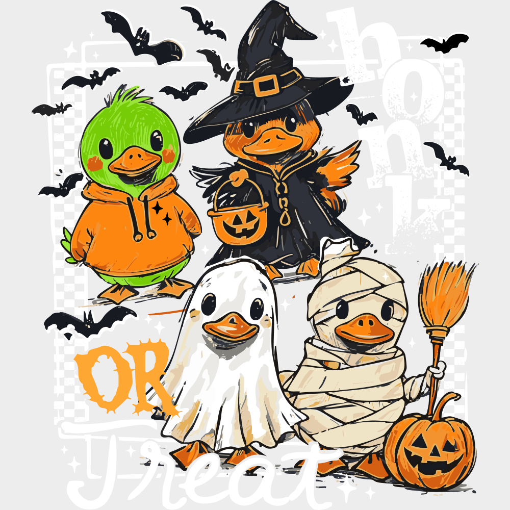 Honk Or Treat Goslings Halloween DTF Transfer Adult Unisex S & M (10’’) / Light Color Design (See Imaging)