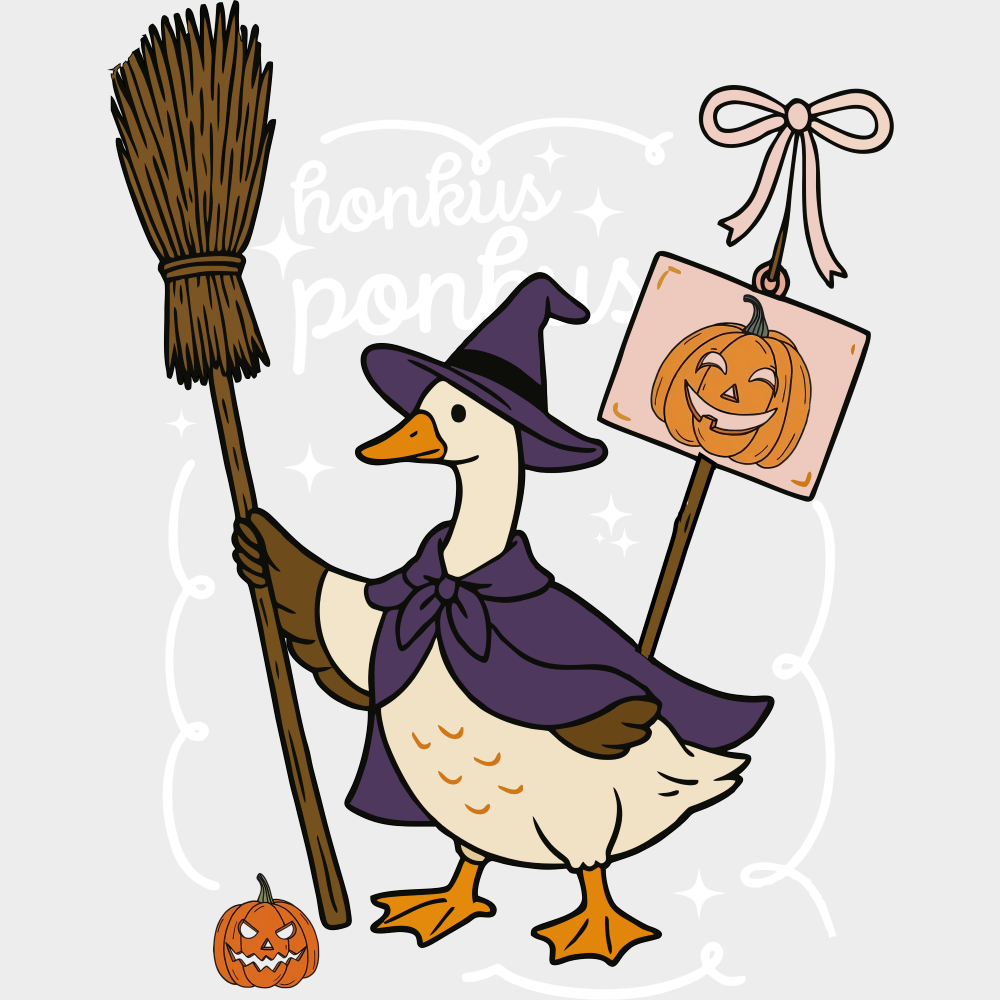 Honkus Ponkus B&W Halloween DTF Transfer Adult Unisex S & M (10’’) / Light Color Design (See Imaging)