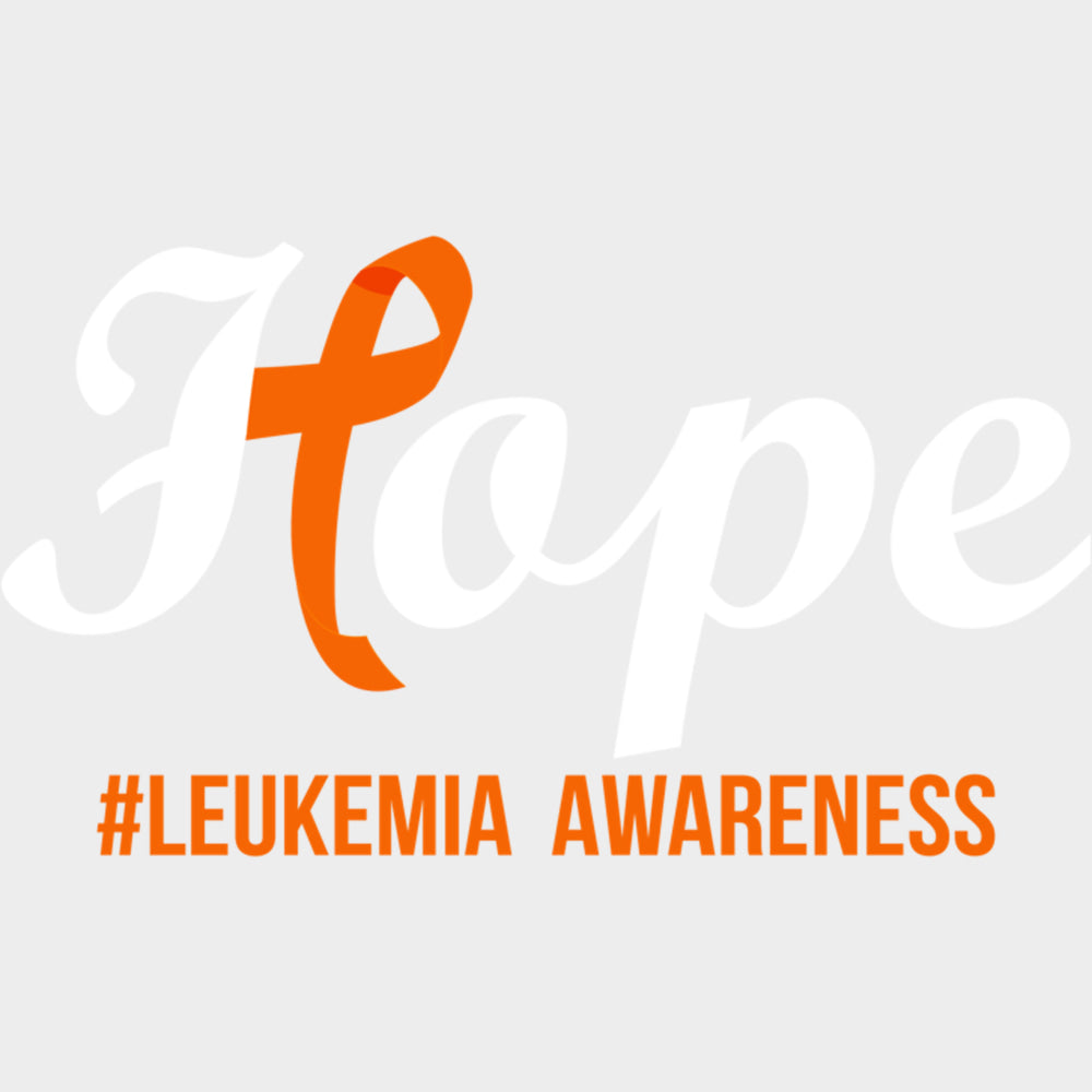 Hope Leukemia Awareness B&W - Leukemia DTF Transfers Adult Unisex - S & M (10’’) / Light Color Design (See Imaging)