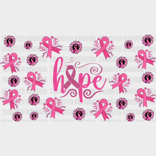 Hope Ribbon Design - Awareness Cup Wrap Uv Sticker Permanent Dtf Decal