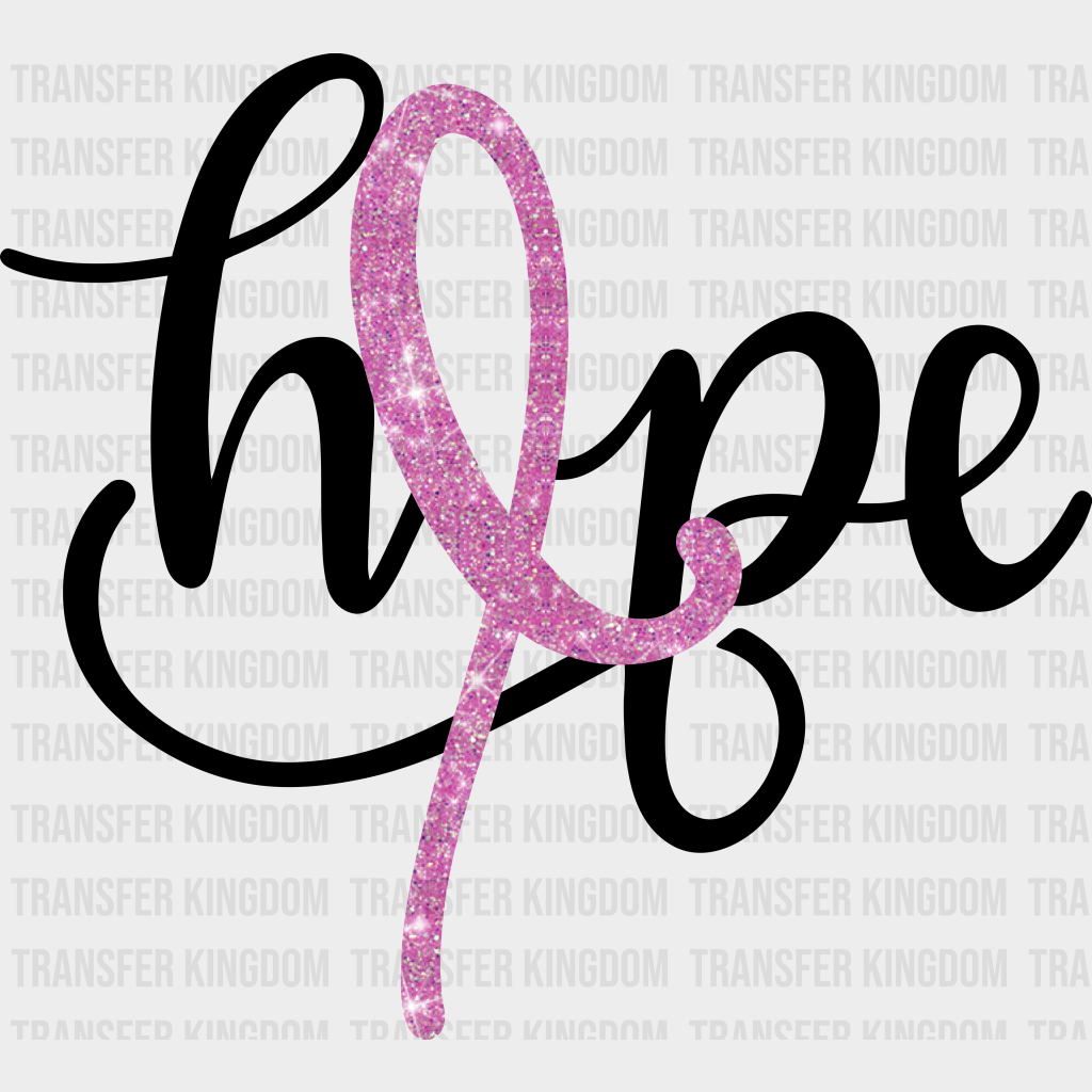 Hope Ribbon Design - Dtf Heat Transfer Unisex S & M ( 10 ) / Dark Color (See Imaging)