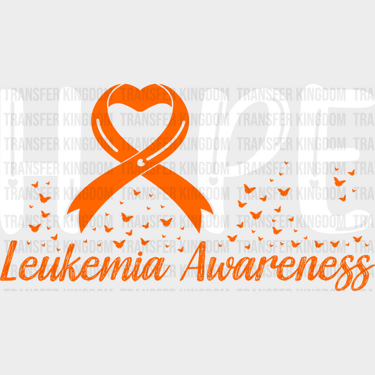 Hope Ribbon Design - Leukemia Dtf Heat Transfer Unisex S & M (10’’) / Light Color See Imaging