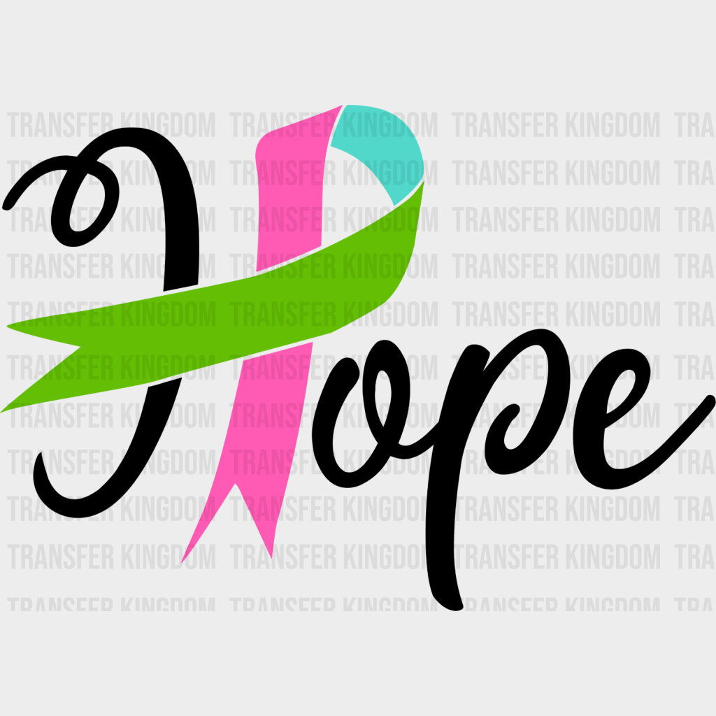 Hope Ribbon Design - Metastatic Breast Cancer Dtf Transfer Unisex S & M (10’’) / Dark Color See