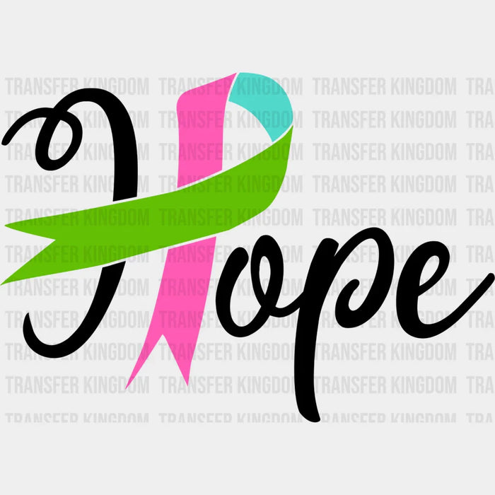 Hope Ribbon Design - Metastatic Breast Cancer DTF Transfer