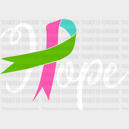 Hope Ribbon Design - Metastatic Breast Cancer Dtf Transfer Unisex S & M (10’’) / Light Color