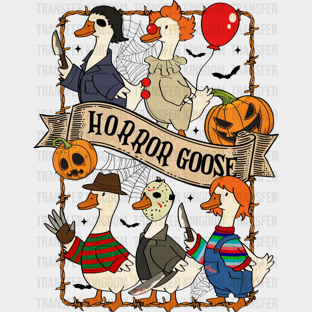 Horror Goose Rectangle Frame Halloween DTF Transfer
