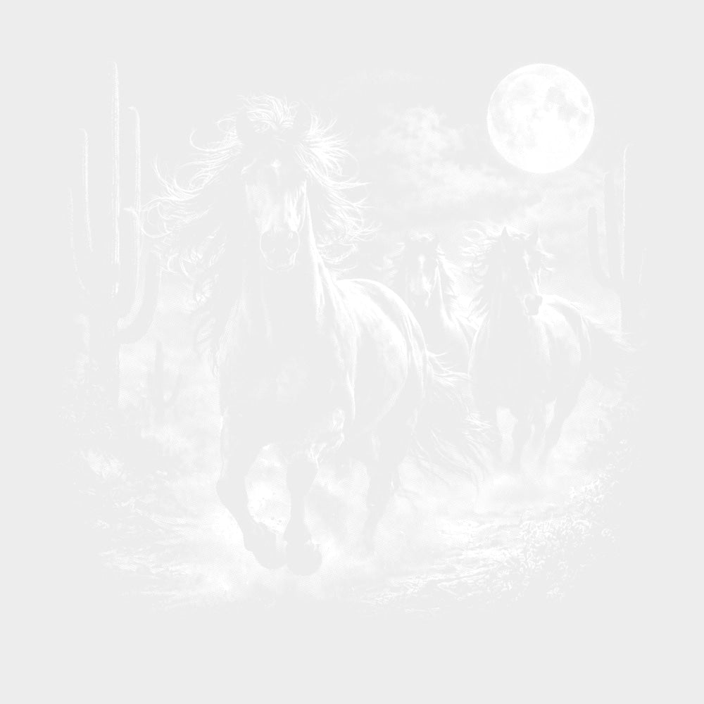 Horses In Desert - Animals DTF Transfers - Adult Unisex - S & M (10’’) / Light Color Design (See Imaging)
