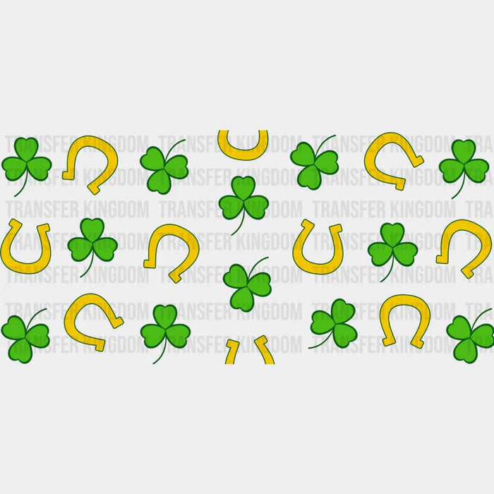 Horseshoe And Clovers - St Patrick Cup Wrap UV Sticker Permanent UV DTF Decal
