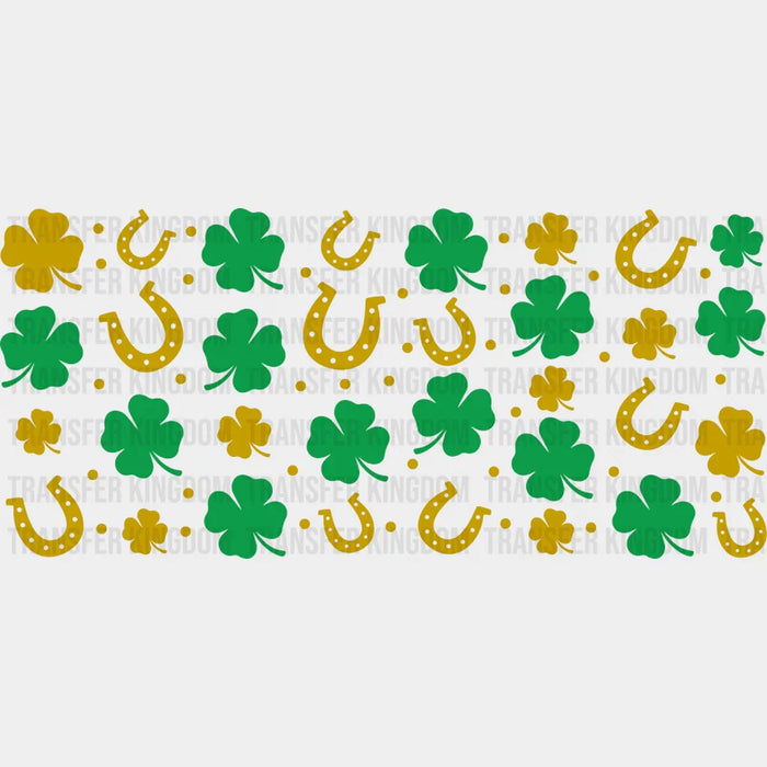 Horseshoe And Shamrocks UV DTF Transfer Cup Wrap UV DTF Sticker