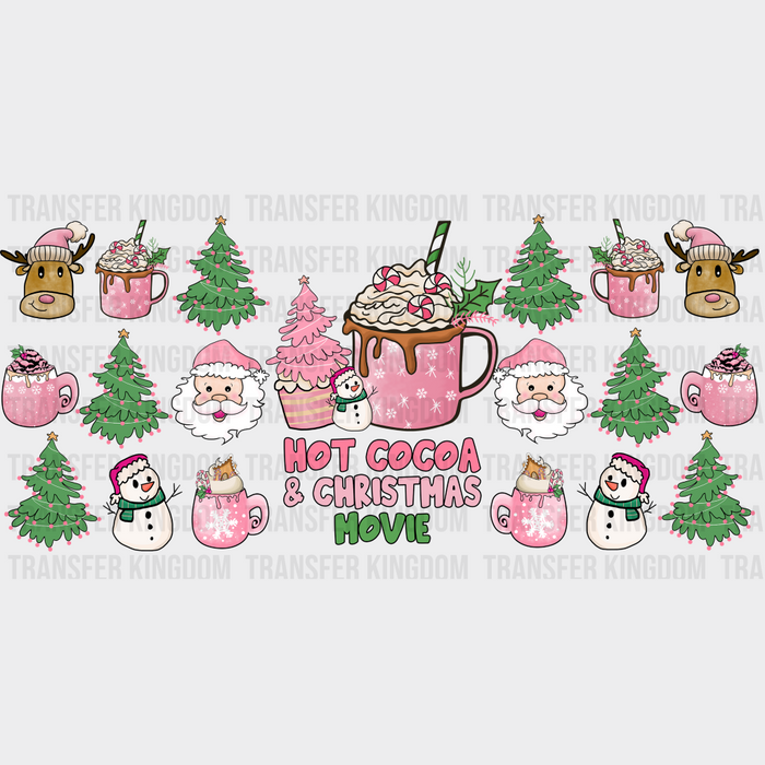 Hot Cocoa And Christmas Movie - Christmas Cup Wrap UV Sticker Permanent UV DTF Decal