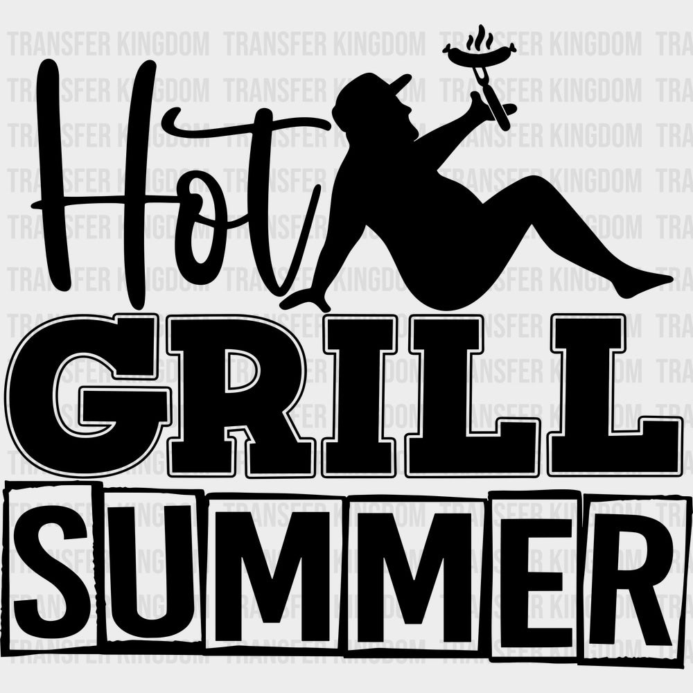 Hot Grill Summer - Funny DTF Transfers - Adult Unisex - S & M (10’’) / Dark Color Design (See Imaging)