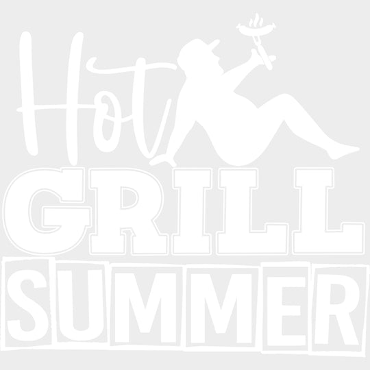 Hot Grill Summer - Funny DTF Transfers - Adult Unisex - S & M (10’’) / Light Color Design (See Imaging)