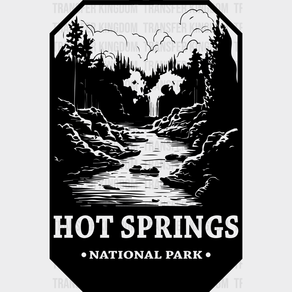 Hot Spring National Park Design - Parks Dtf Transfers Unisex S & M (10’) / Dark Color See Imaging