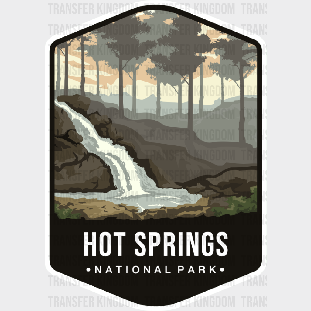 Hot Springs National Park Colorful Design - National Parks DTF Transfer