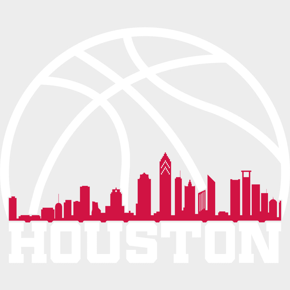 Houston Basketball Red City - States & Cities DTF Transfers Adult Unisex - S & M (10’’) / Light Color Design (See