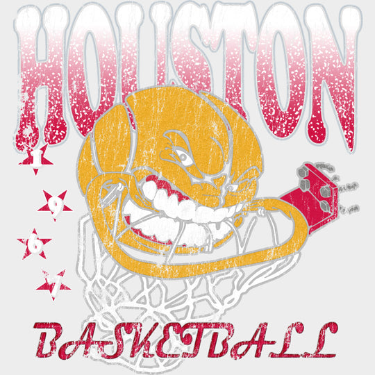Houston Basketball - States & Cities DTF Transfers Adult Unisex - S & M (10’’) / Light Color Design (See Imaging)