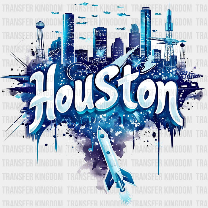 Houston Blue Space Shuttle Design - States & Cities DTF Transfer