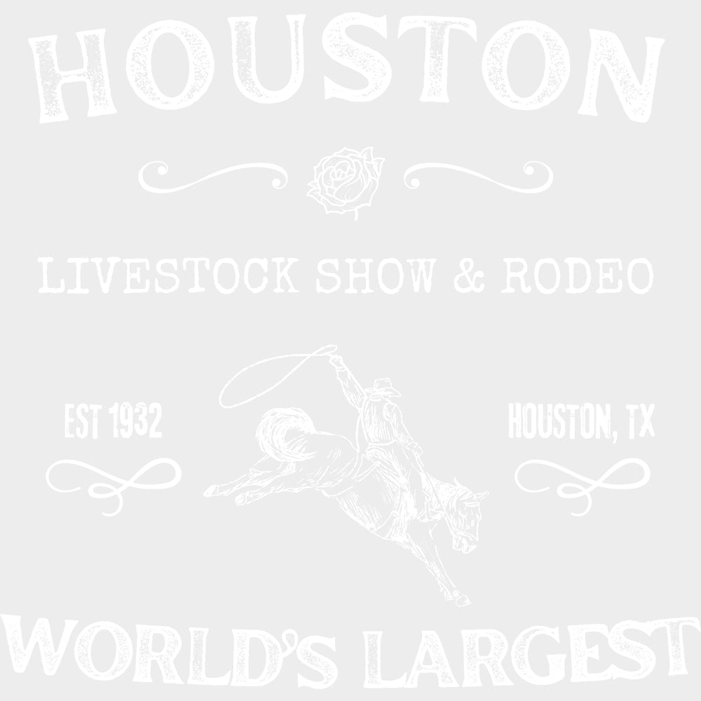Houston Livestock Show & Rodeo - States & Cities DTF Transfers Adult Unisex - S & M (10’’) / Light Color Design (See