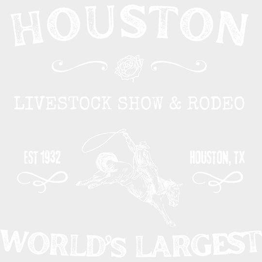 Houston Livestock Show & Rodeo - States & Cities DTF Transfers Adult Unisex - S & M (10’’) / Light Color Design (See