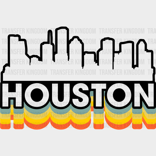 Houston Silhouette - States & Cities DTF Transfers Adult Unisex - S & M (10’’) / Dark Color Design (See Imaging)