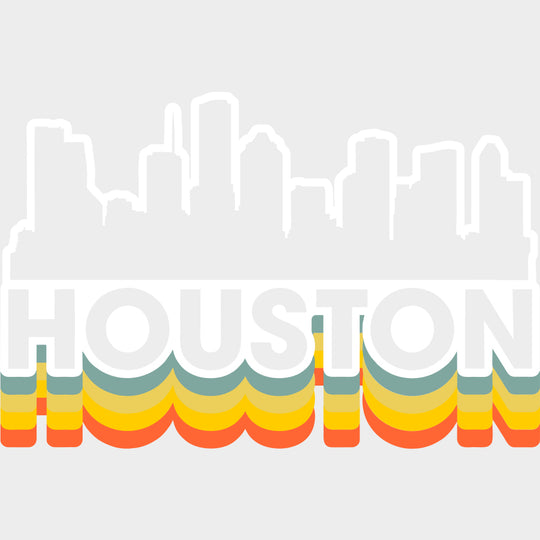 Houston Silhouette - States & Cities DTF Transfers Adult Unisex - S & M (10’’) / Light Color Design (See Imaging)