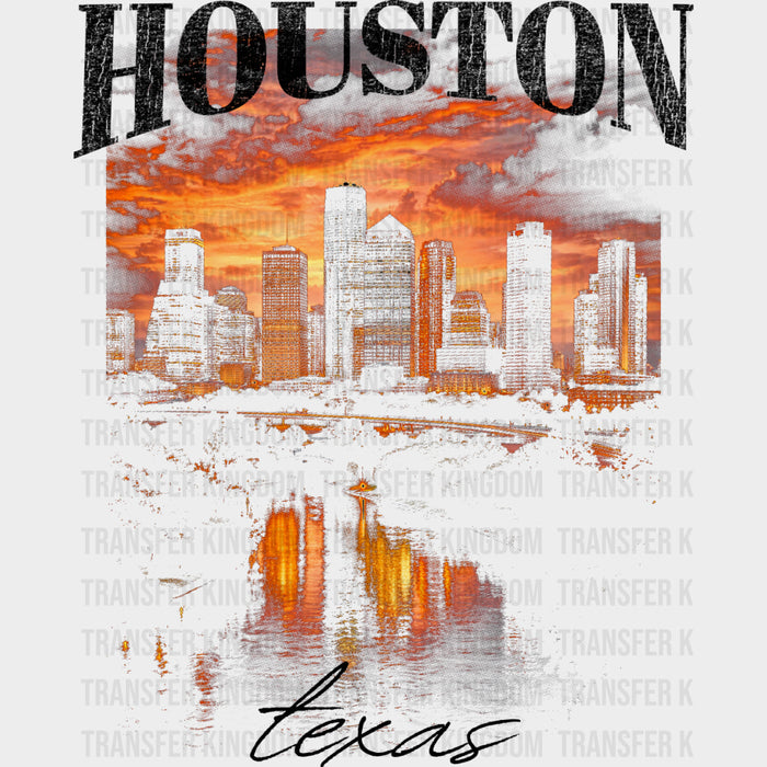 Houston Texas Sunset - States & Cities DTF Transfers
