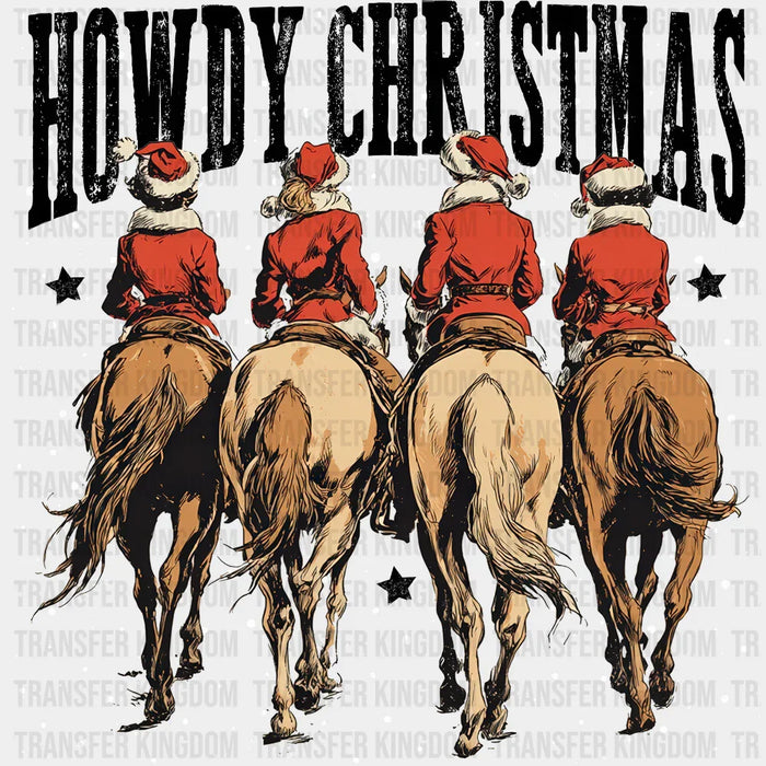 Howdy Christmas B&W - Christmas DTF Transfer
