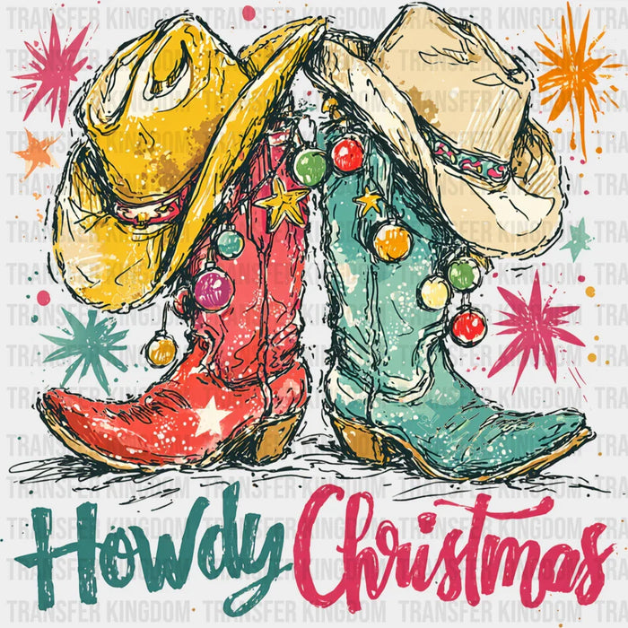 Howdy Christmas Boots & Hats - Christmas DTF Transfer