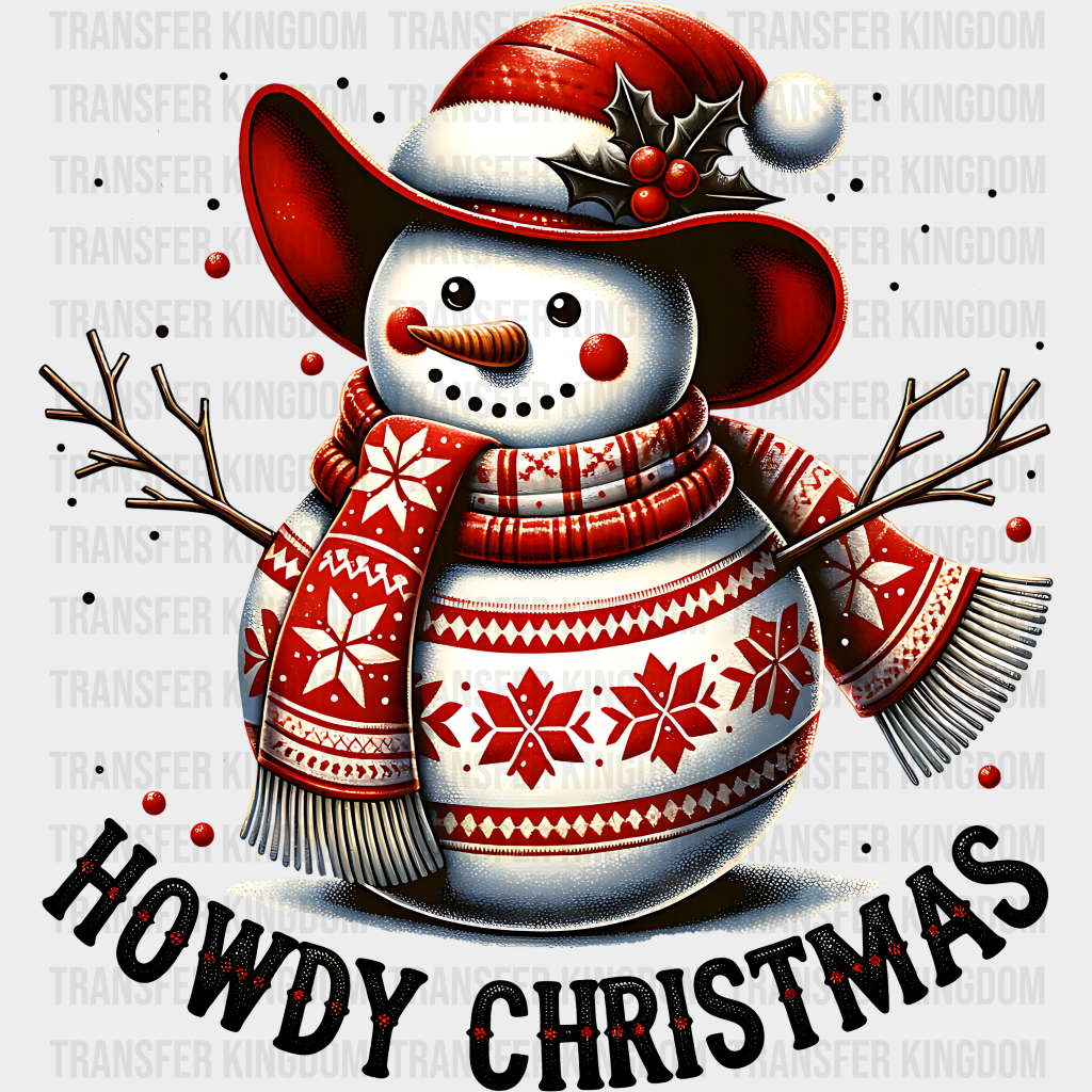 Howdy Christmas Snowman - Christmas DTF Transfer