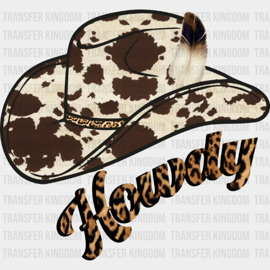 Howdy Cowboy Hat Dtf Transfer