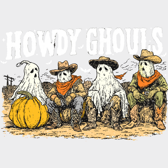 Howdy Ghouls - Halloween DTF Transfer Adult Unisex - S & M (10’’) / Light Color Design (See Imaging)