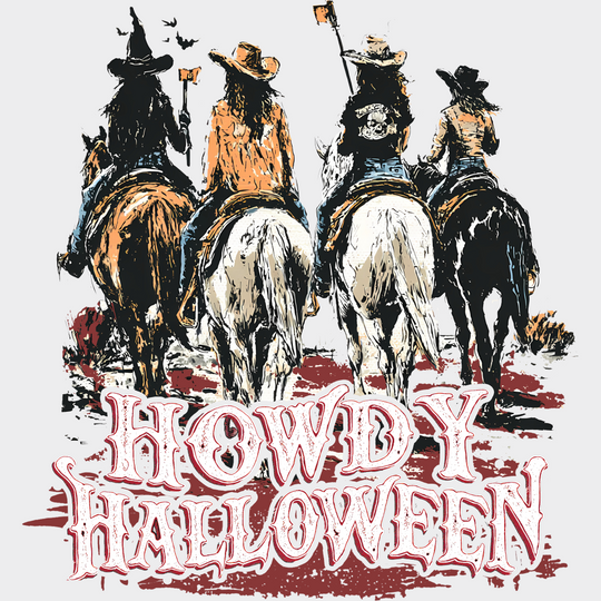 Howdy Halloween - Halloween DTF Transfer Adult Unisex - S & M (10’’) / Light Color Design (See Imaging)