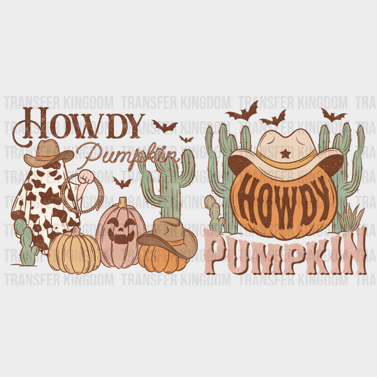 Howdy Pumpkin Cowboy Design - Fall Cup Wrap Uv Sticker Permanent Dtf Decal