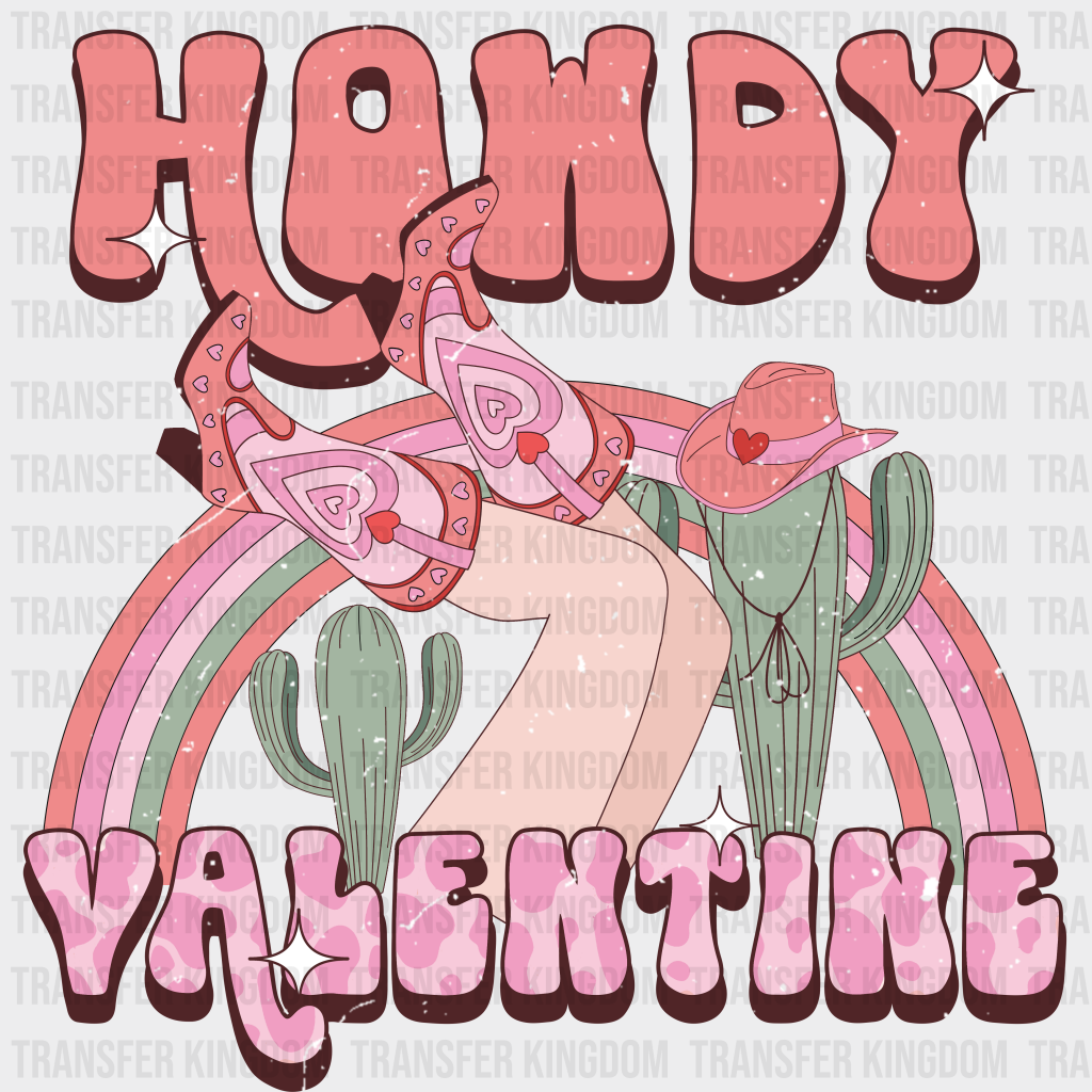 HOWDY VALENTINE COWGIRL - DTF heat transfer - transfer-kingdom