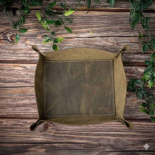 Custom Engraved Leather Tray