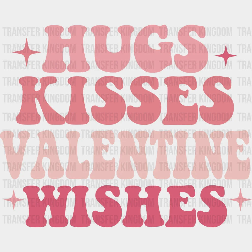 Hug Kisses Valentine Wishes Valentines Day Design - Dtf Heat Transfer