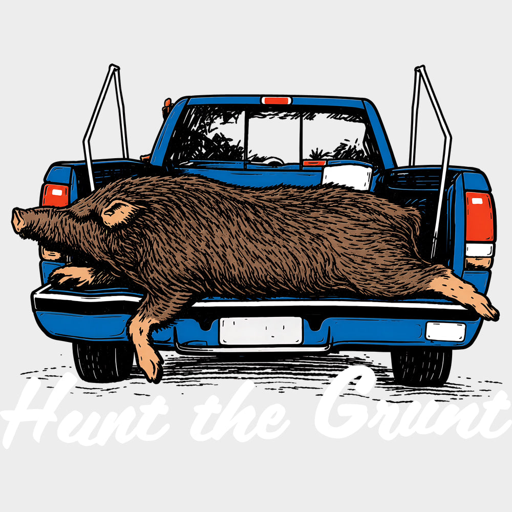 Hunt The Grunt - Hunting DTF Transfers - Adult Unisex - S & M (10’’) / Light Color Design (See Imaging)