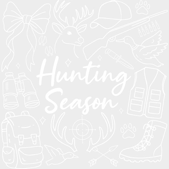Hunting Season Multi Color - Hunting DTF Transfers Adult Unisex - S & M (10’’) / Light Color Design (See Imaging)