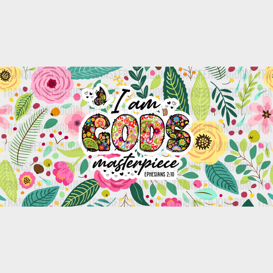 I Am God’s Masterpiece - Religion Cup Wrap Uv Sticker Permanent Dtf Decal