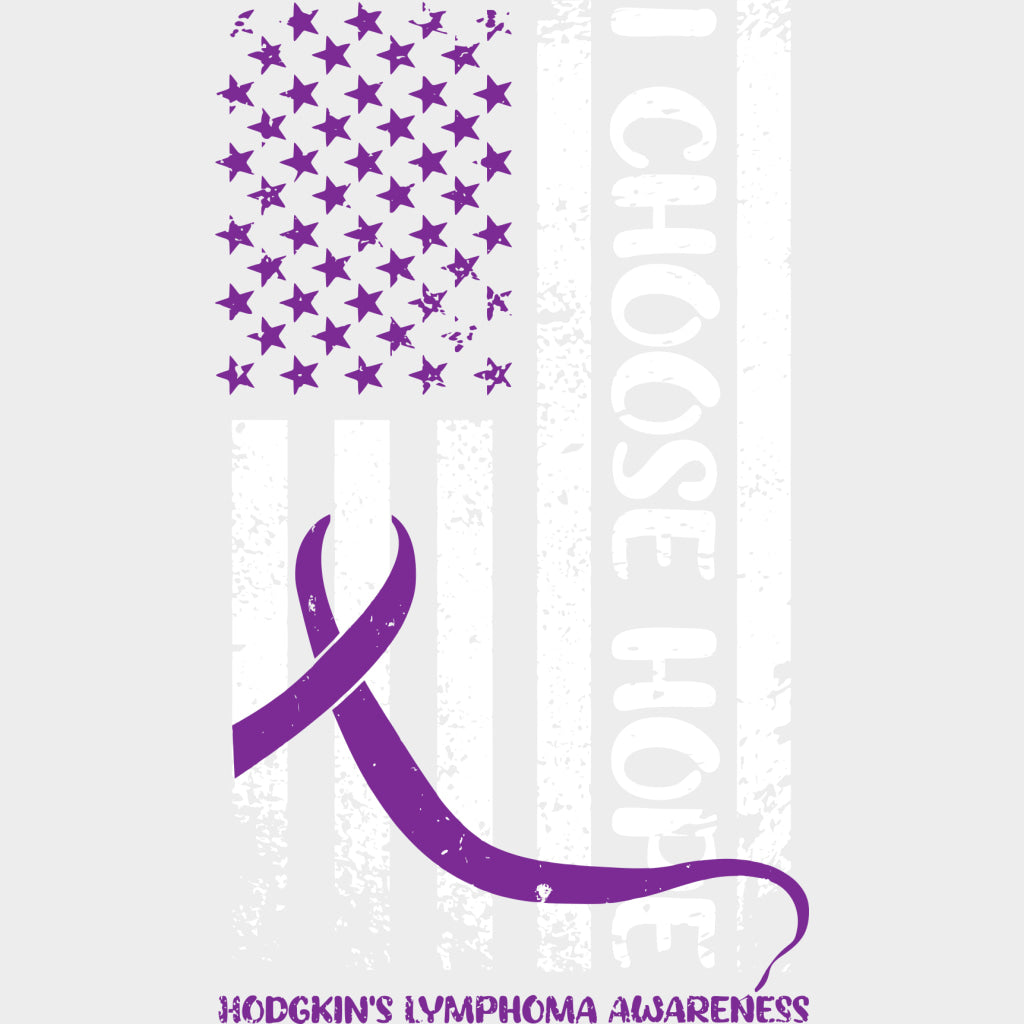 I Choose Hope, B&W US Flag - Lymphoma DTF Transfers transfer-kingdom Light Color Design (See Imaging)