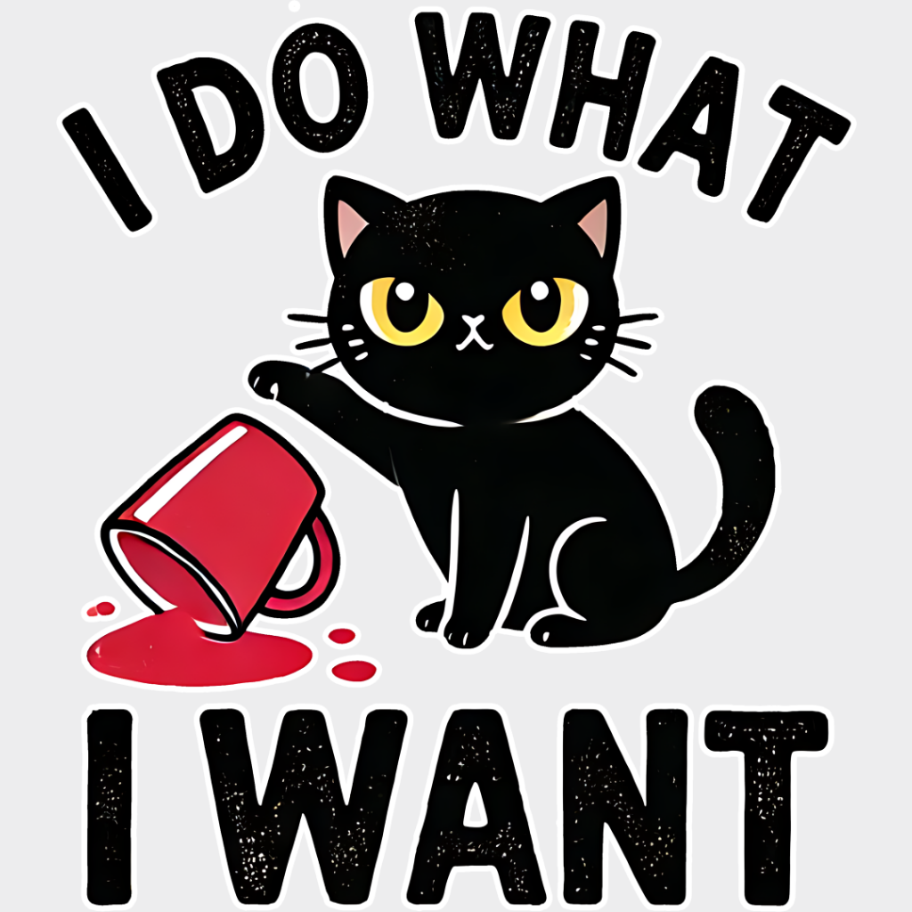 I Do What Want - Cats Iron On Dtf Transfer Unisex S & M (10’’) / Light Color Design See Imaging