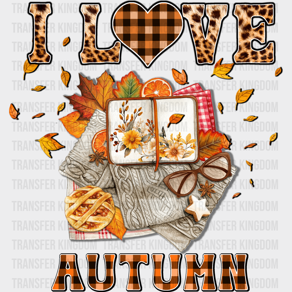 I Love Autumn Picnic - Fall Dtf Transfer Unisex S & M (10’’) / Dark Color Design See Imaging