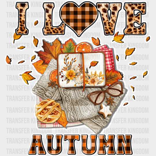 I Love Autumn Picnic - Fall Dtf Transfer Unisex S & M (10’’) / Light Color Design See Imaging