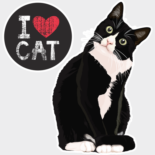 I Love Cat - Cats DTF Transfer Adult Unisex - S & M (10’’) / Light Color Design (See Imaging)