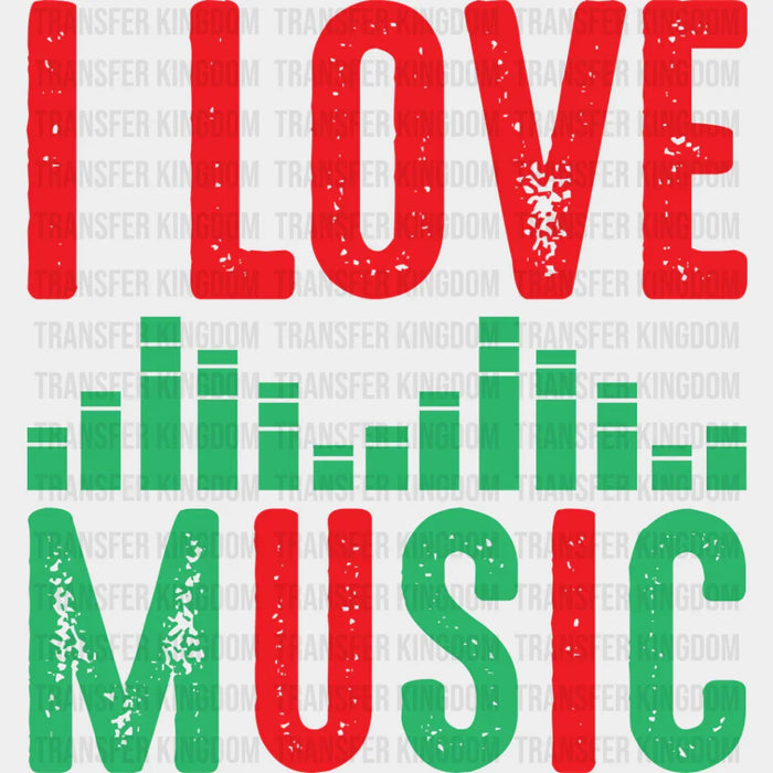 I Love Music - Singing DTF Heat Transfer